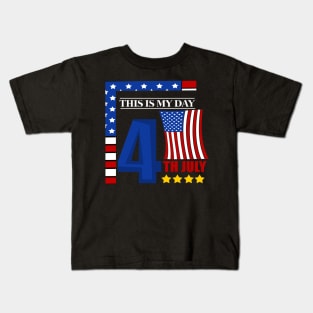 America Shirt 4th of July Patriotic T-shirt holiday Kids T-Shirt